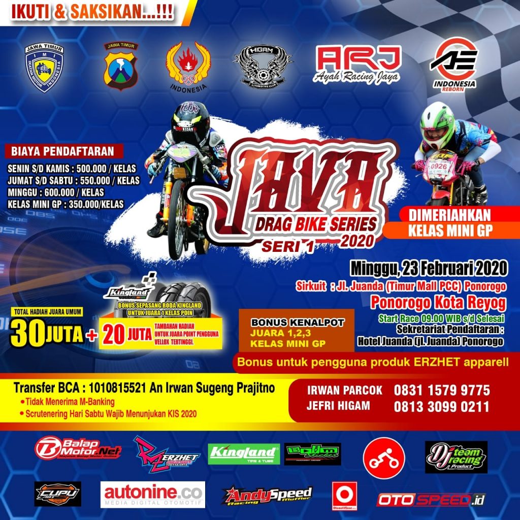 Seri 1 Java Drag Bike Series 2020 Siap Digelar di Ponorogo, Nih Info ...