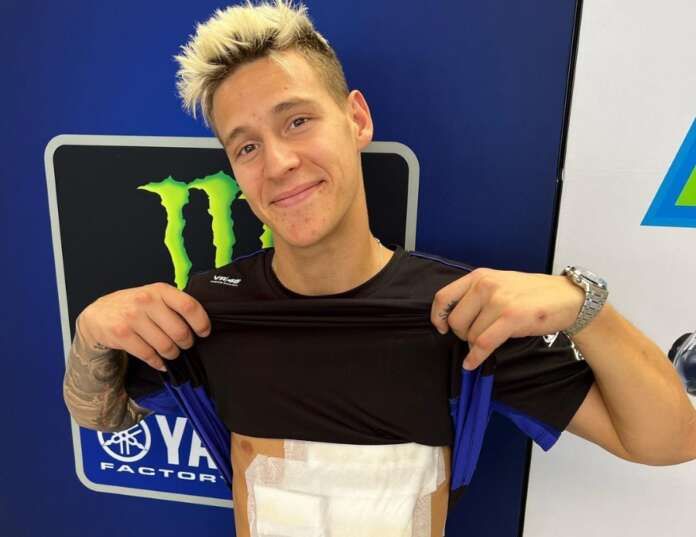 Fabio Quartararo terjatuh di GP Aragon