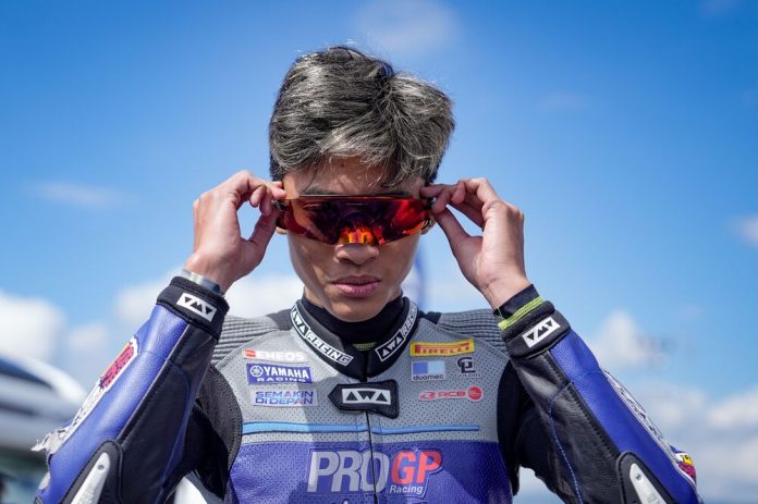 Arai Agaska saat tampil di seri 3 World Sportbike 2026 di sirkuit Autodrom Most Republik Ceko (2)