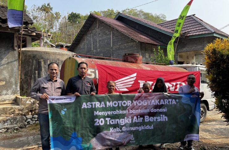 Atasi Dampak Kemarau, Astra Motor Yogyakarta Salurkan Bantuan 20 Tangki Air Bersih ke Gunungkidul
